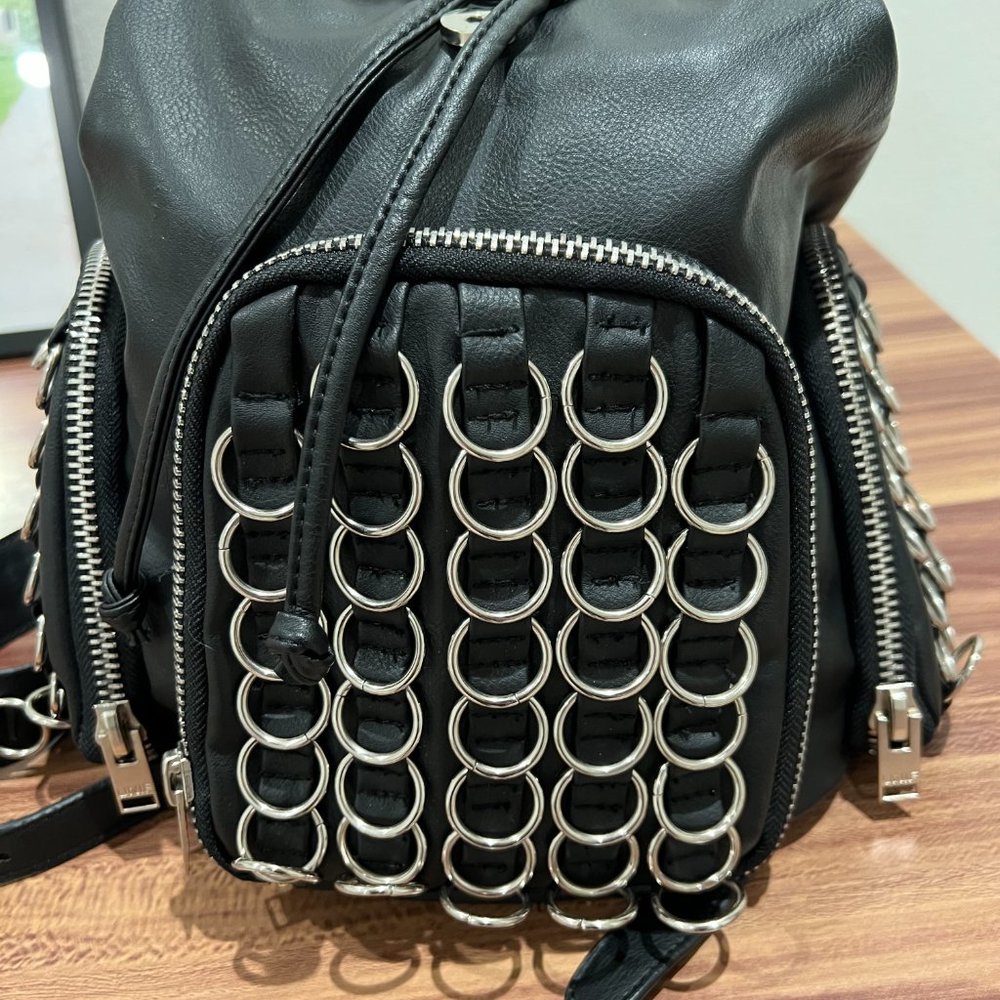 Rare UNIF x Candy Seeker O-Ring Backpack Black Vegan Leather - Picture 4 of 14